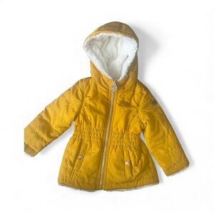 DKNY Baby Girl Puffer Jacket – Size 12M, Faux-Fur Lined, Like New